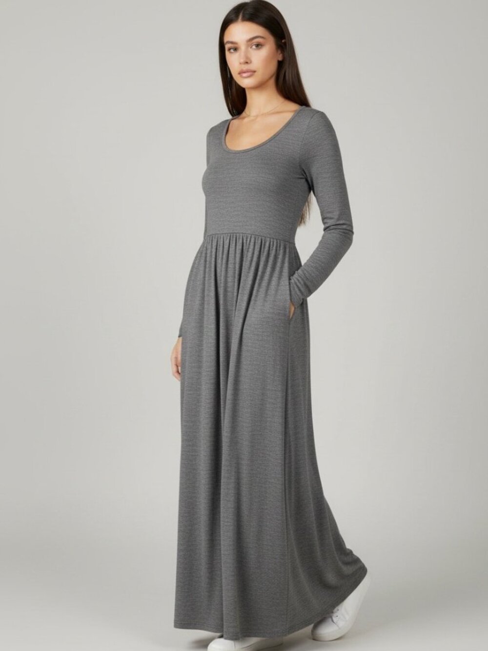 Sunday in Brooklyn Black White Striped Long Sleeve Midi Dress Back Cutout Size M